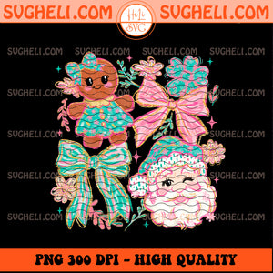 Floral Preppy Christmas Tree Bow Png Merry & Bright Png