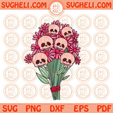 Flowers Skull Svg Retro Groovy Floral Skull Svg Skeleton Flowers Svg Png Dxf Eps Files