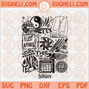 Folklore Tracklist Svg TS Tracklist Svg Swiftie Tracklist Svg Png Dxf Eps Files