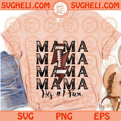 Football Mama Svg Lightning Bolt Football Mama Png Sublimation Png Eps Files