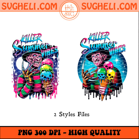 Freddy Krueger Summer Vibes Png Summer Halloween Png Sublimation Design