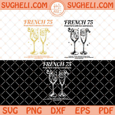 French 75 Cocktail Svg French 75 Social Club Svg Png Dxf Eps Files