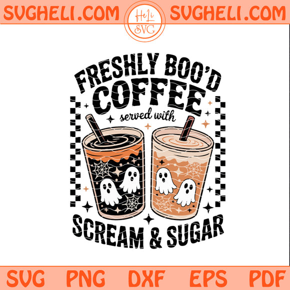 Freshly Boo'd Coffee Svg Trendy Halloween Coffee Lover Svg