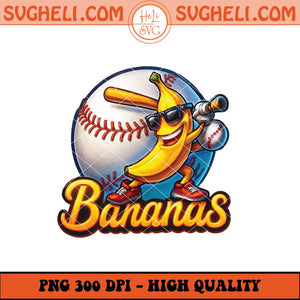 Funny Banana Baseball Png Banana Playing Baseball Png Sublimation Files
