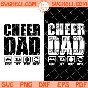 Funny Cheer Dad Proud Cheerleader Father Humor Fathers Day Svg Png Dxf Eps Files