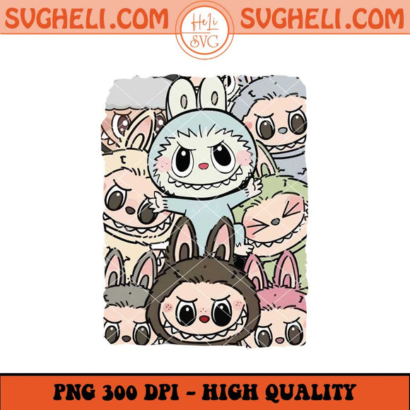 Cute Labubu And Friends Png Funny Cute Labubu Lover Png Sublimation Files