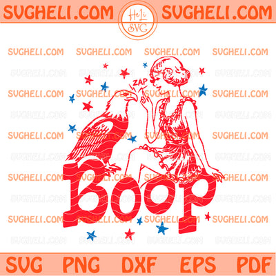 Funny Eagle Boop Patriotic Svg Retro America Girl Svg