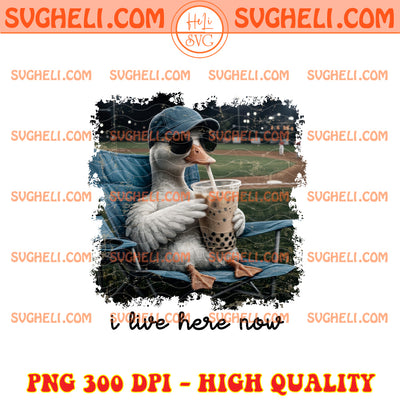 Funny Goose I Live Here Now Baseball Png Ballfield Mom Png