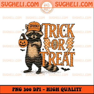 Funny Halloween Feral Trick or Treat Sublimation Design