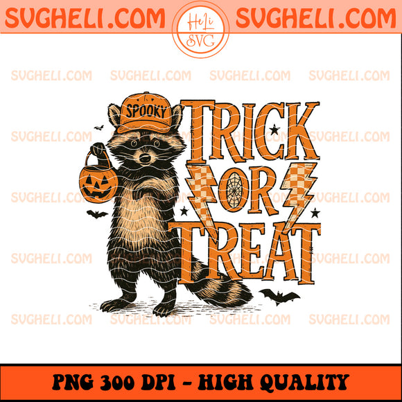 Funny Halloween Feral Trick or Treat Sublimation Design