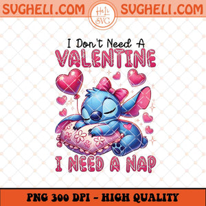 Funny I Don’t Need A Valentine Stitch Png Stitch Valentine's Png Sublimation Files