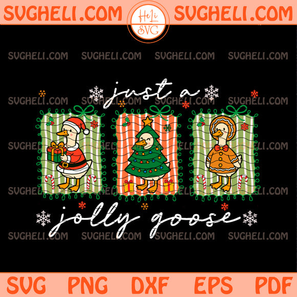 Funny Jolly Goose Svg Christmas Geese Svg Santa Goose Svg