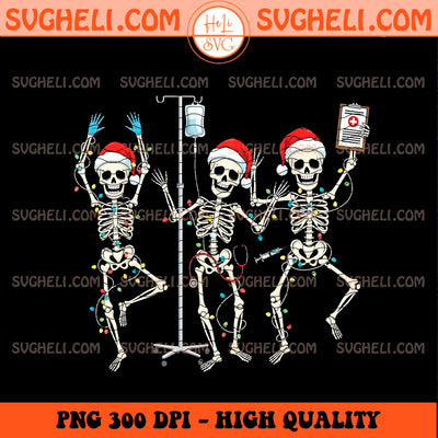 Funny Nurse Skeleton Christmas Png Santa Skeleton Lights Png
