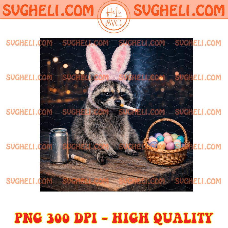 Funny Raccoon Bunny Png Beer Raccoon Easter Png
