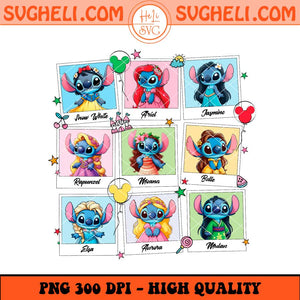 Funny Stitch Princess Png Disney Princess Stitch Png Sublimation Files