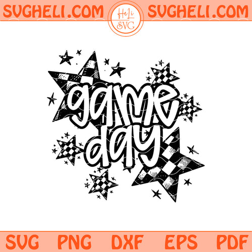 Game Day Checkered Svg Checkered Star Game Day Svg Png Dxf Eps Files
