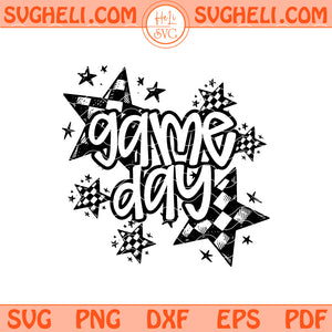 Game Day Checkered Svg Checkered Star Game Day Svg Png Dxf Eps Files