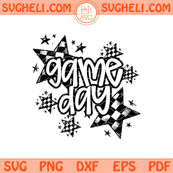 Game Day Checkered Svg Checkered Star Game Day Svg Png Dxf Eps Files