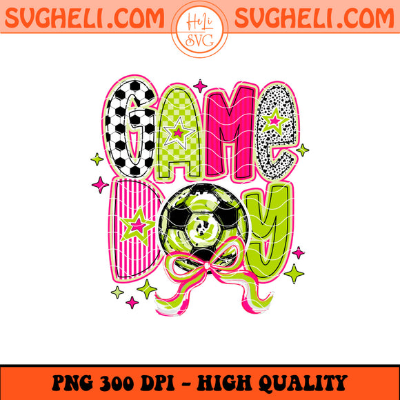 Game Day Soccer Png Preppy Soccer Coquette Sublimation Design