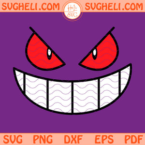 Gengar Face Svg Gengar Pokemon Svg Pokemon Face Svg Png Dxf Eps Files