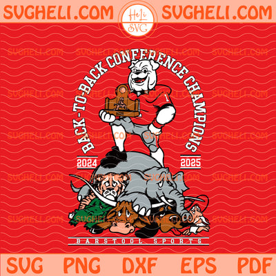 Georgia Bulldogs 2025 Back to Back Conference Champions Svg