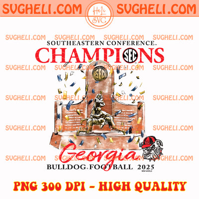 Georgia Bulldogs 2025 SEC Football Champions Png