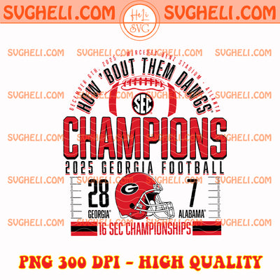 Georgia Bulldogs SEC Championship 2025 Football Png