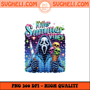 Ghostface Summer Vibes Png Summer Halloween Png Sublimation Design