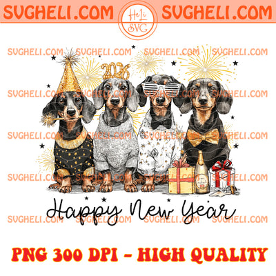 Gillter Happy New Year 2026 Dachshund Dog Png