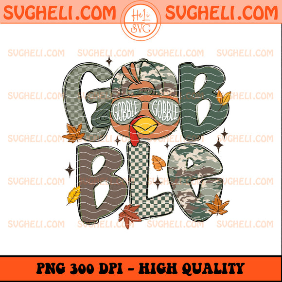 Gobble Turkey Camo Cap Boy Png Thanksgiving Kids Png