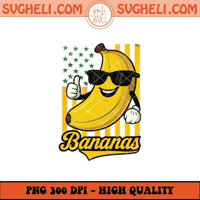 Graphic Bananas Proud Name Retro American Flag Png Sublimation Files