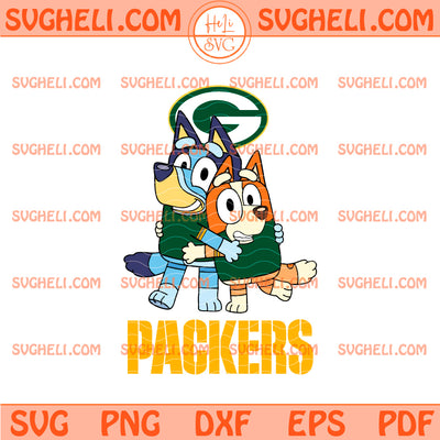 Green Bay Packers Bluey & Bingo Football Svg Bluey NFL Svg
