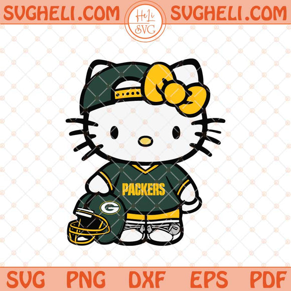 Green Bay Packers Hello Kitty Svg Green Bay Football Svg Png Dxf Eps Files