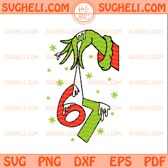 Grinch Hand Holding 6 7 Onament Svg 67 Grinch Christmas Svg