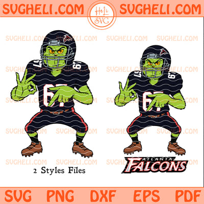 Grinch Six Seven Atlanta Falcons Football Christmas Svg