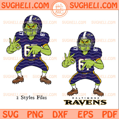 Grinch Six Seven Baltimore Ravens Football Christmas Svg