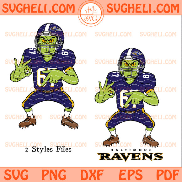 Grinch Six Seven Baltimore Ravens Football Christmas Svg