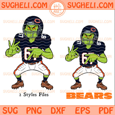 Grinch Six Seven Chicago Bears Football Christmas Svg