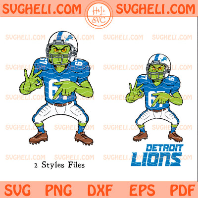Grinch Six Seven Detroit Lions Football Christmas Svg