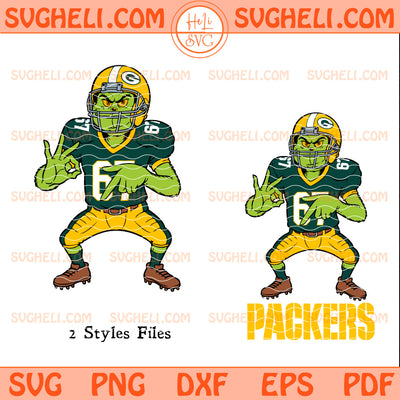 Grinch Six Seven Green Bay Packers Football Christmas Svg