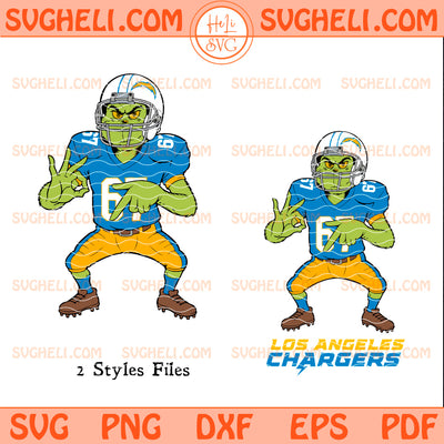 Grinch Six Seven Los Angeles Chargers Football Christmas Svg
