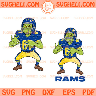 Grinch Six Seven Los Angeles Rams Football Christmas Svg