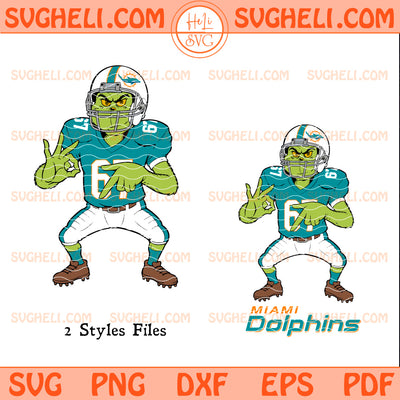 Grinch Six Seven Miami Dolphins Football Christmas Svg
