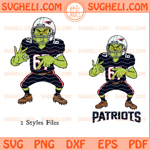 Grinch Six Seven New England Patriots Football Christmas Svg