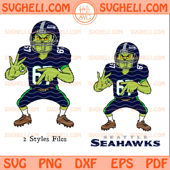 Grinch Six Seven Seattle Seahawks Football Christmas Svg