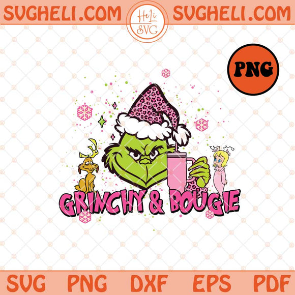 Grinchy & Bougie Christmas Png Bougie Grinch Leopard Png Sublimation Files