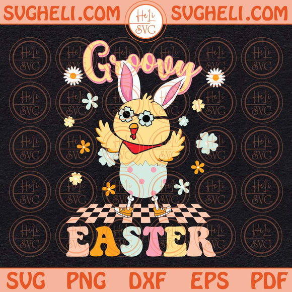 Groovy Easter Svg Retro Easter Svg Groovy Eggs Svg Easter Svg Png Dxf Eps Files
