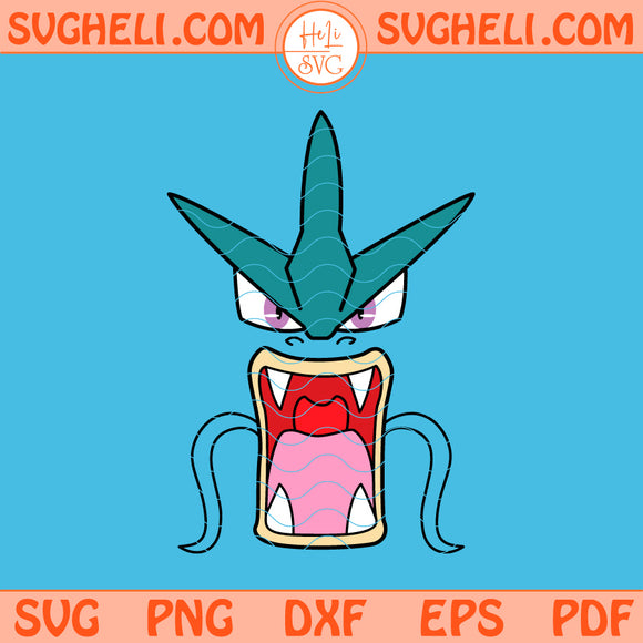 Gyarados Face Svg Gyarados Pokemon Svg Pokemon Face Svg Png Dxf Eps Files