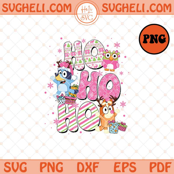 HO HO HO Png Blue Dog Christmas Png Funny Christmas Png Sublimation Files