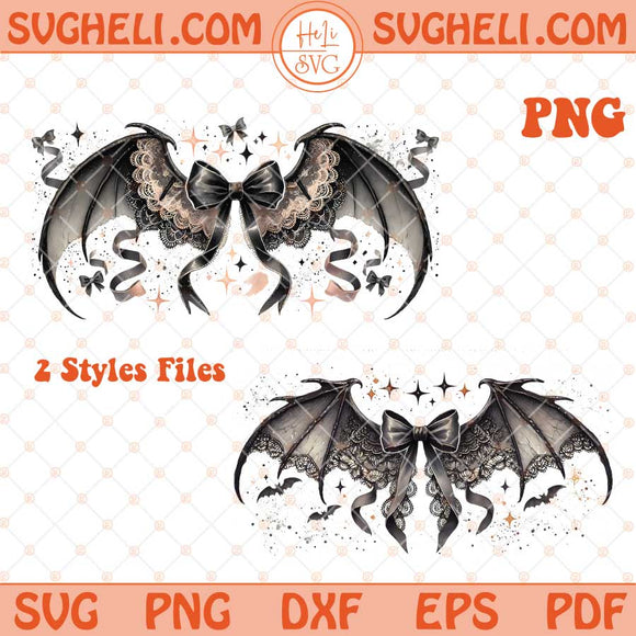 Halloween Bat Gothic Coquette Bow Png Retro Halloween Png Dxf Eps Files